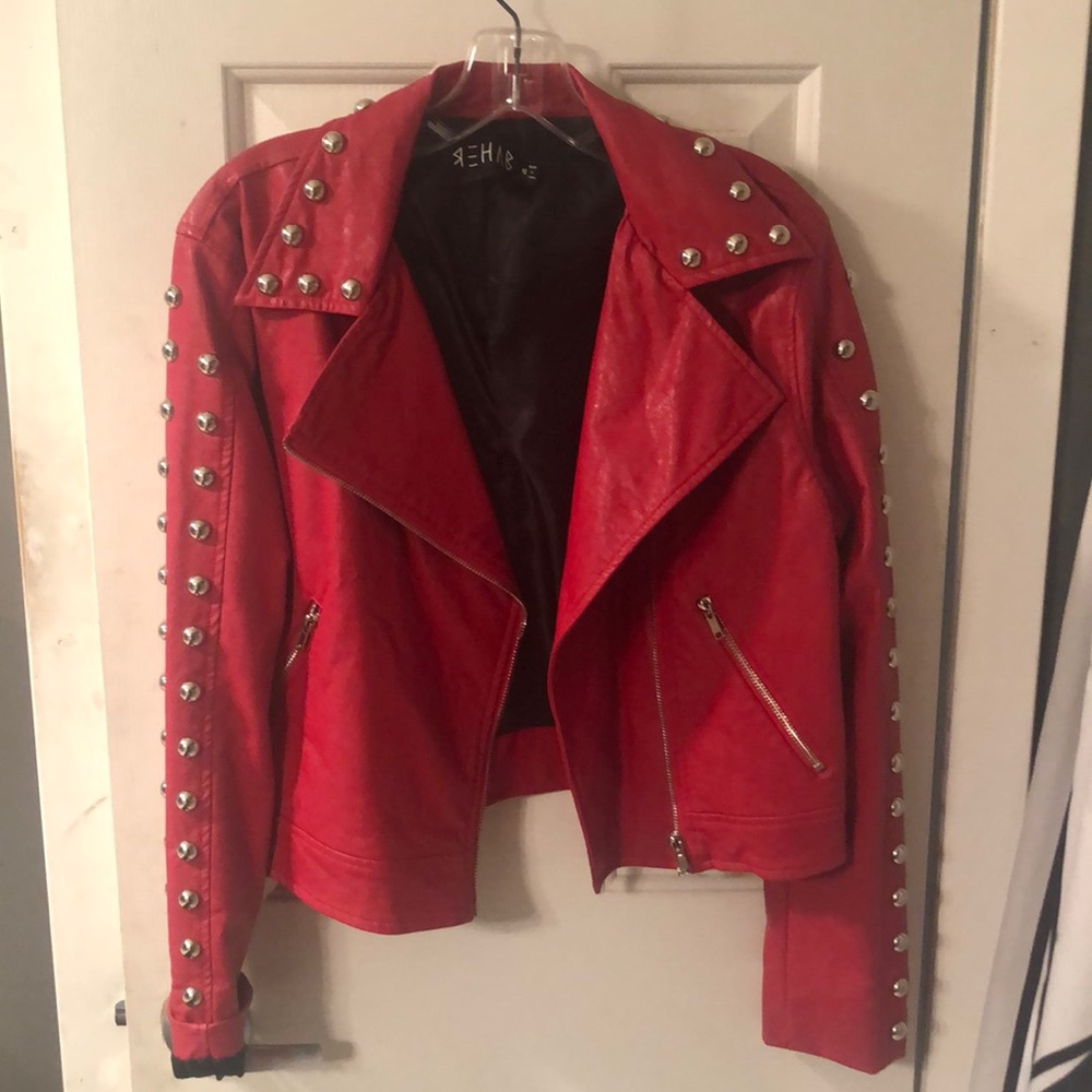 Red “THRILLER” moto jacket